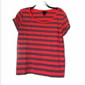 Pink and grey stopped basic tee